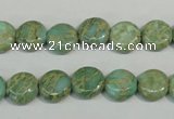 CNS280 15.5 inches 10mm flat round natural serpentine jasper beads