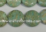 CNS284 15.5 inches 18mm flat round natural serpentine jasper beads