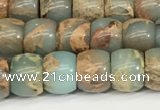 CNS306 15.5 inches 6*8mm rondelle serpentine jasper beads