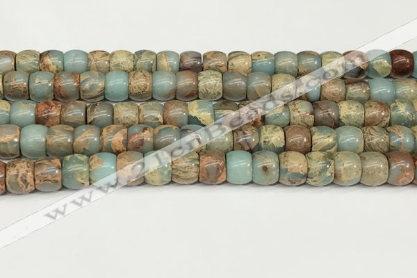 CNS307 15.5 inches 8*10mm rondelle serpentine jasper beads