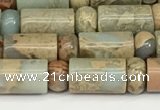 CNS316 4*6mm rondelle & 6*10mm tube serpentine jasper beads