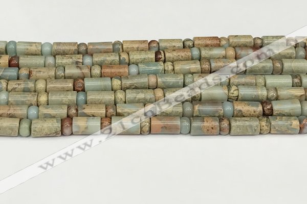 CNS316 4*6mm rondelle & 6*10mm tube serpentine jasper beads