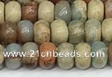 CNS324 15.5 inches 4*6mm rondelle serpentine jasper beads