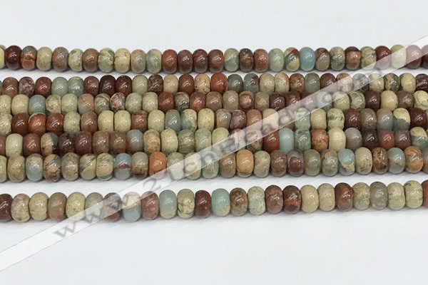 CNS324 15.5 inches 4*6mm rondelle serpentine jasper beads