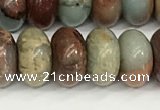 CNS326 15.5 inches 6*10mm rondelle serpentine jasper beads