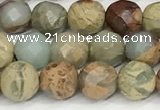 CNS341 15.5 inches 6mm faceted round serpentine jasper beads