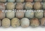 CNS346 15.5 inches 8mm round matte serpentine jasper beads