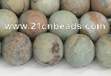 CNS348 15.5 inches 10mm round matte serpentine jasper beads