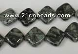 CNS428 15.5 inches 12*12mm diamond natural serpentine jasper beads