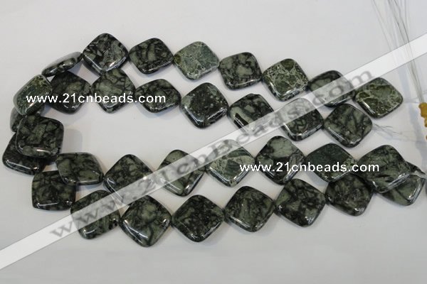 CNS432 15.5 inches 20*20mm diamond natural serpentine jasper beads