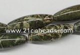 CNS519 15.5 inches 10*30mm rice natural serpentine jasper beads