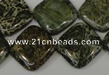 CNS532 15.5 inches 20*20mm diamond natural serpentine jasper beads