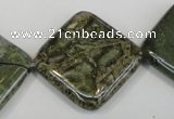 CNS533 15.5 inches 25*25mm diamond natural serpentine jasper beads