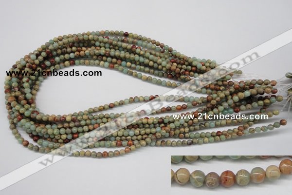 CNS60 15.5 inches 4mm round natural serpentine jasper beads