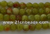 CNS600 15.5 inches 4mm round green dragon serpentine jasper beads