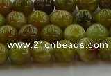 CNS602 15.5 inches 8mm round green dragon serpentine jasper beads