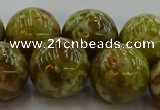 CNS608 15.5 inches 20mm round green dragon serpentine jasper beads