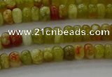 CNS609 15.5 inches 2.5*4mm rondelle green dragon serpentine jasper beads