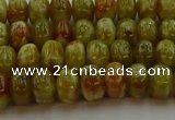 CNS610 15.5 inches 4*6mm rondelle green dragon serpentine jasper beads