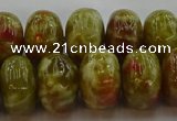 CNS615 15.5 inches 10*16mm rondelle green dragon serpentine jasper beads