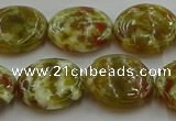 CNS625 15.5 inches 18mm flat round green dragon serpentine jasper beads