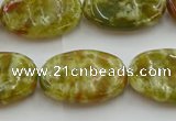 CNS634 15.5 inches 15*20mm oval green dragon serpentine jasper beads