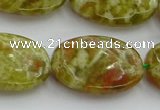 CNS635 15.5 inches 18*25mm oval green dragon serpentine jasper beads