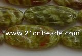 CNS636 15.5 inches 15*30mm oval green dragon serpentine jasper beads