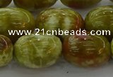 CNS664 15.5 inches 13*18mm drum green dragon serpentine jasper beads