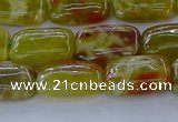 CNS670 15.5 inches 10*14mm rectangle green dragon serpentine jasper beads