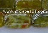 CNS674 15.5 inches 18*25mm rectangle green dragon serpentine jasper beads