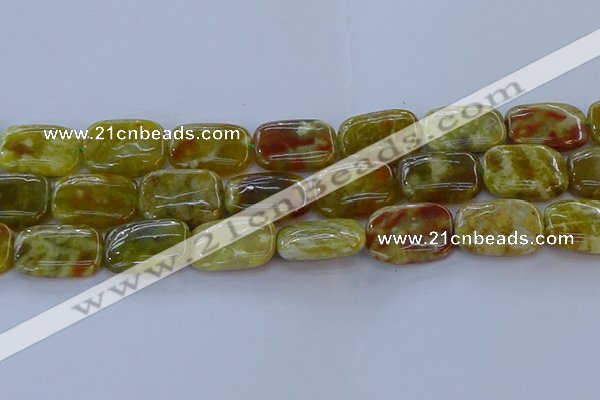 CNS674 15.5 inches 18*25mm rectangle green dragon serpentine jasper beads