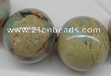 CNS68 15.5 inches 22mm round natural serpentine jasper beads