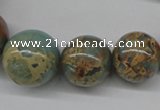 CNS69 15.5 inches 10mm - 22mm round natural serpentine jasper beads