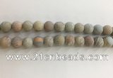 CNS709 15.5 inches 10mm round matte serpentine jasper beads