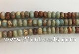 CNS715 15.5 inches 6*10mm rondelle serpentine jasper beads wholesale