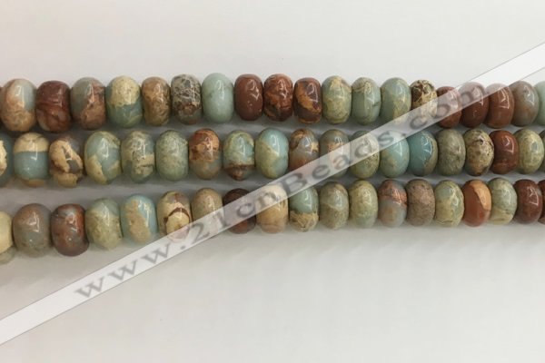 CNS715 15.5 inches 6*10mm rondelle serpentine jasper beads wholesale