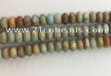 CNS716 15.5 inches 7*12mm rondelle serpentine jasper beads wholesale