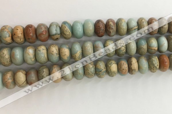 CNS716 15.5 inches 7*12mm rondelle serpentine jasper beads wholesale