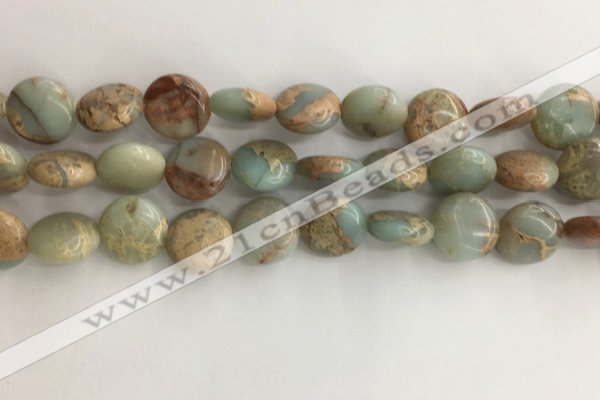 CNS721 15.5 inches 12mm flat round serpentine jasper beads wholesale