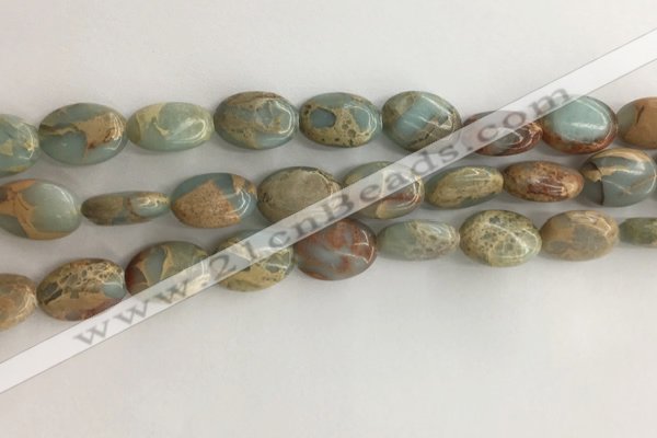 CNS724 15.5 inches 10*14mm oval serpentine jasper beads wholesale