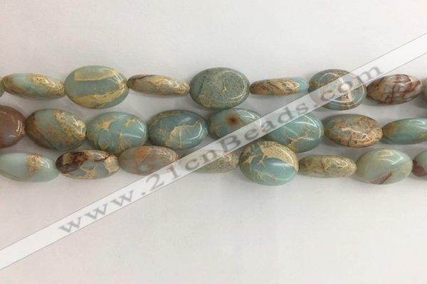 CNS725 15.5 inches 12*16mm oval serpentine jasper beads wholesale