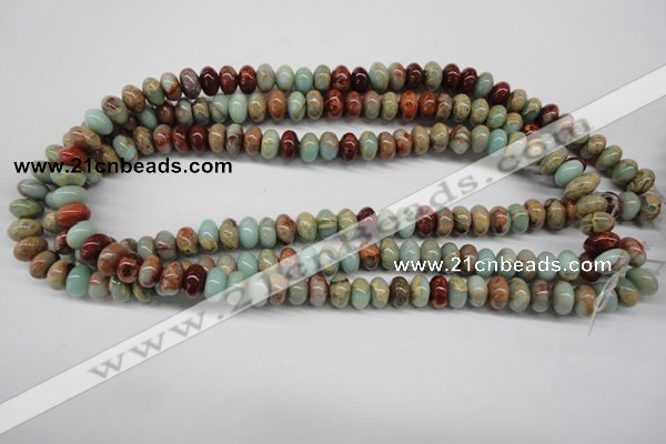 CNS73 15.5 inches 6*10mm rondelle natural serpentine jasper beads