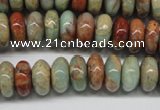 CNS74 15.5 inches 6*12mm rondelle natural serpentine jasper beads