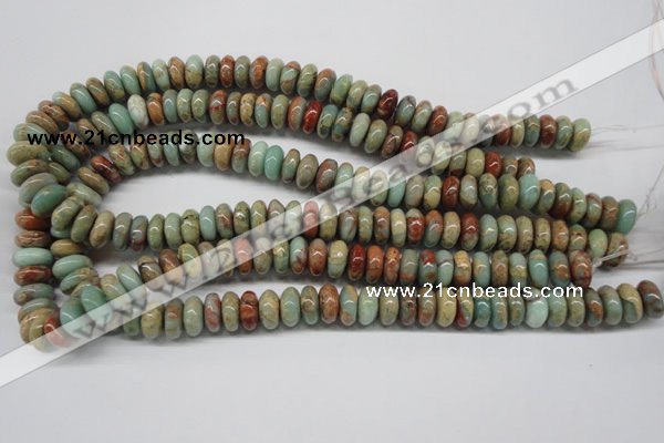 CNS74 15.5 inches 6*12mm rondelle natural serpentine jasper beads