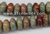 CNS75 15.5 inches 7*14mm rondelle natural serpentine jasper beads