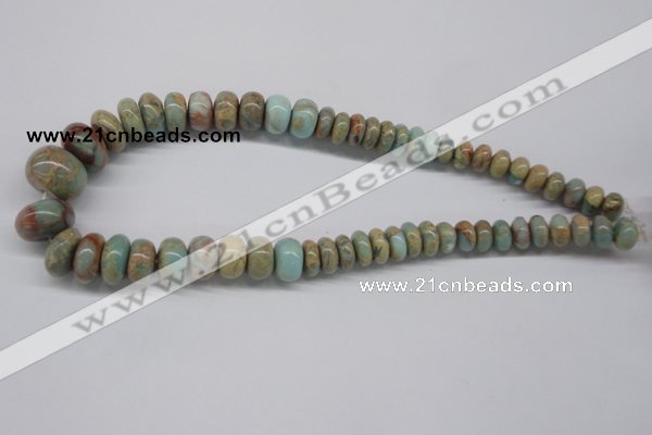 CNS78 5*10mm - 14*20mm rondelle natural serpentine jasper beads