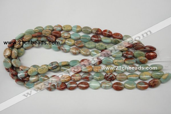 CNS90 15.5 inches 10*14mm oval natural serpentine jasper beads