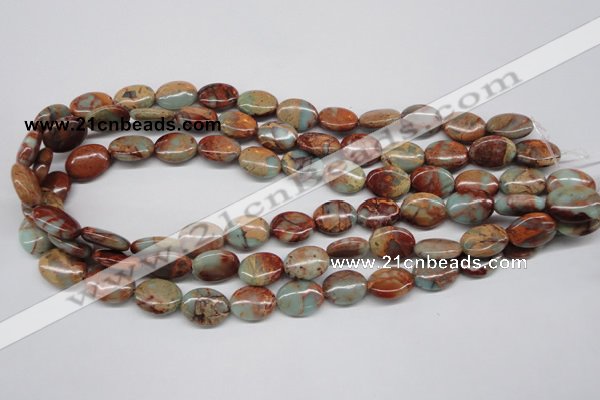 CNS91 15.5 inches 12*16mm oval natural serpentine jasper beads