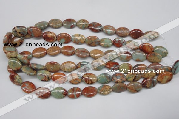 CNS92 15.5 inches 13*18mm oval natural serpentine jasper beads